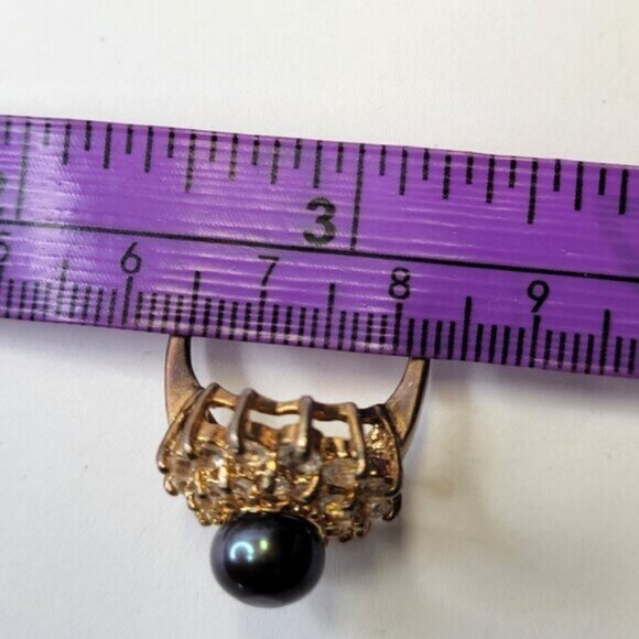 Genuine Small Black Pearl Ring Size 5.25 - Picture 13 of 15